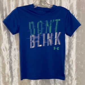 Under Armour Blue Don’t Blink Short Sleeve Tee Youth Size XS 🔥 B1